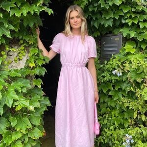 ForEver new Melbourne Midi dress High low Coquette Feminine Baby pink 4